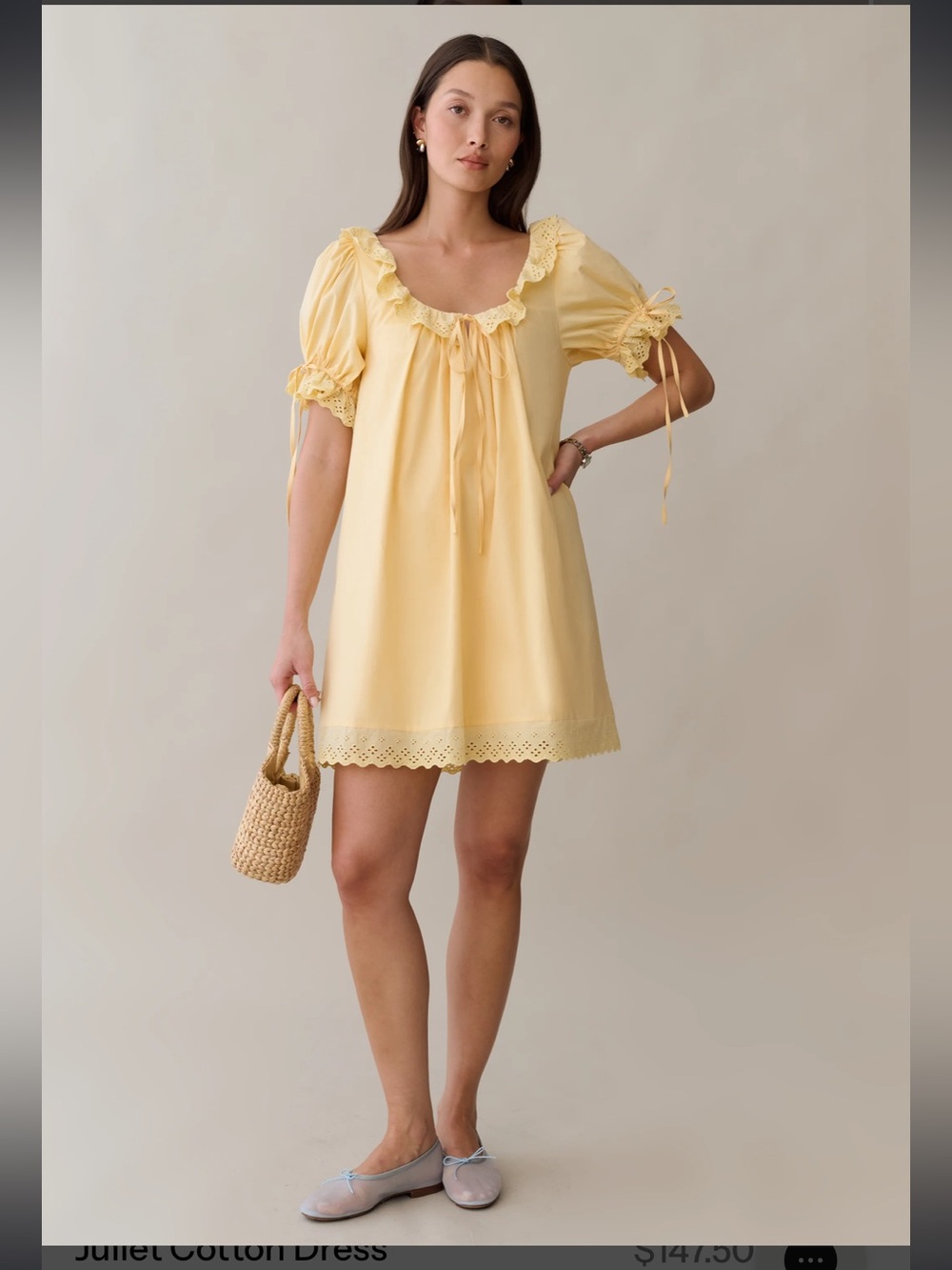 NWT Kourt Juliet Cotton Eyelet Yellow Few Moda Dress Medium